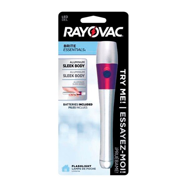 Rayovac Brite Essentials 60 Lumens LED AAA Flashlight Silver RA4592